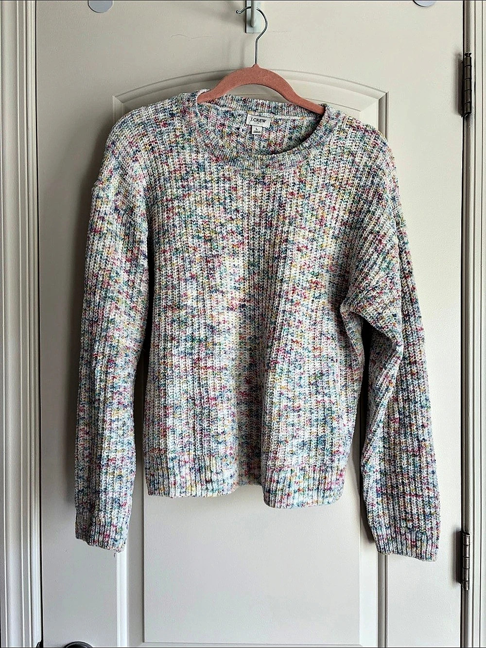 J.CREW Chenille Boxy Crewneck Sweater Multicolor Size Large